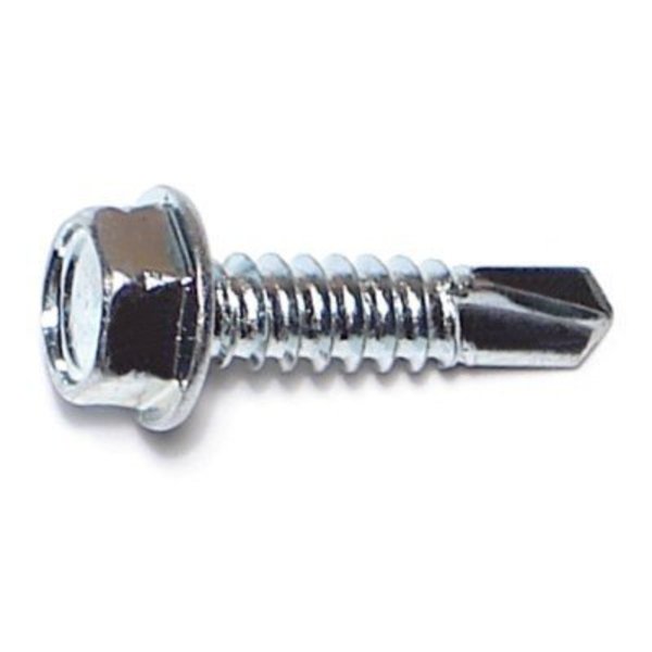 Midwest Fastener Self-Drilling Screw, #14 x 1 in, Zinc Plated Steel Hex Head Hex Drive, 250 PK 07971